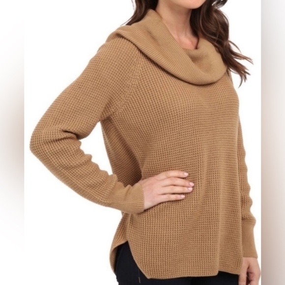 Michael by Michael Kors Minimalist Cowl Neck Sweater in Caramel size Medium - Picture 1 of 16